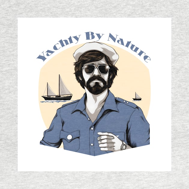 Yachty By Nature Yacht Rock Sailing Nautical by Grassroots Green